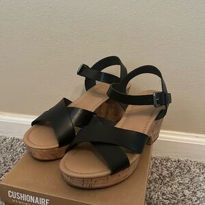 Size 8 black wedges/sandals
